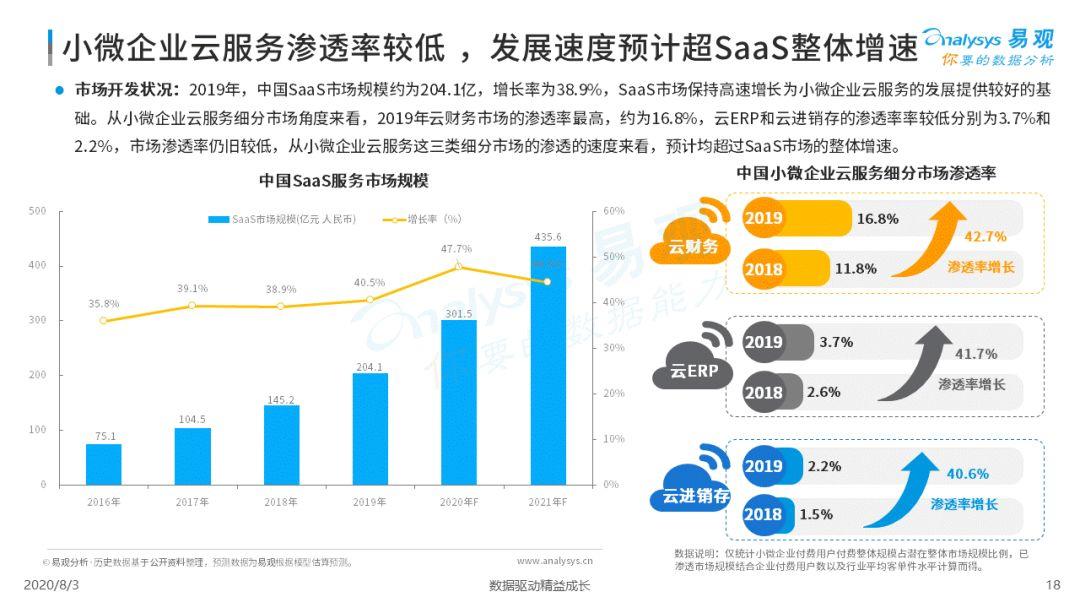 2020中国小微企业云服务市场专题分析